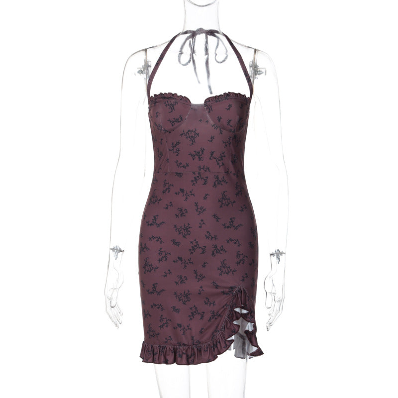 Fashion Sexy Lace Slim Tube Top Lace-Up Dress