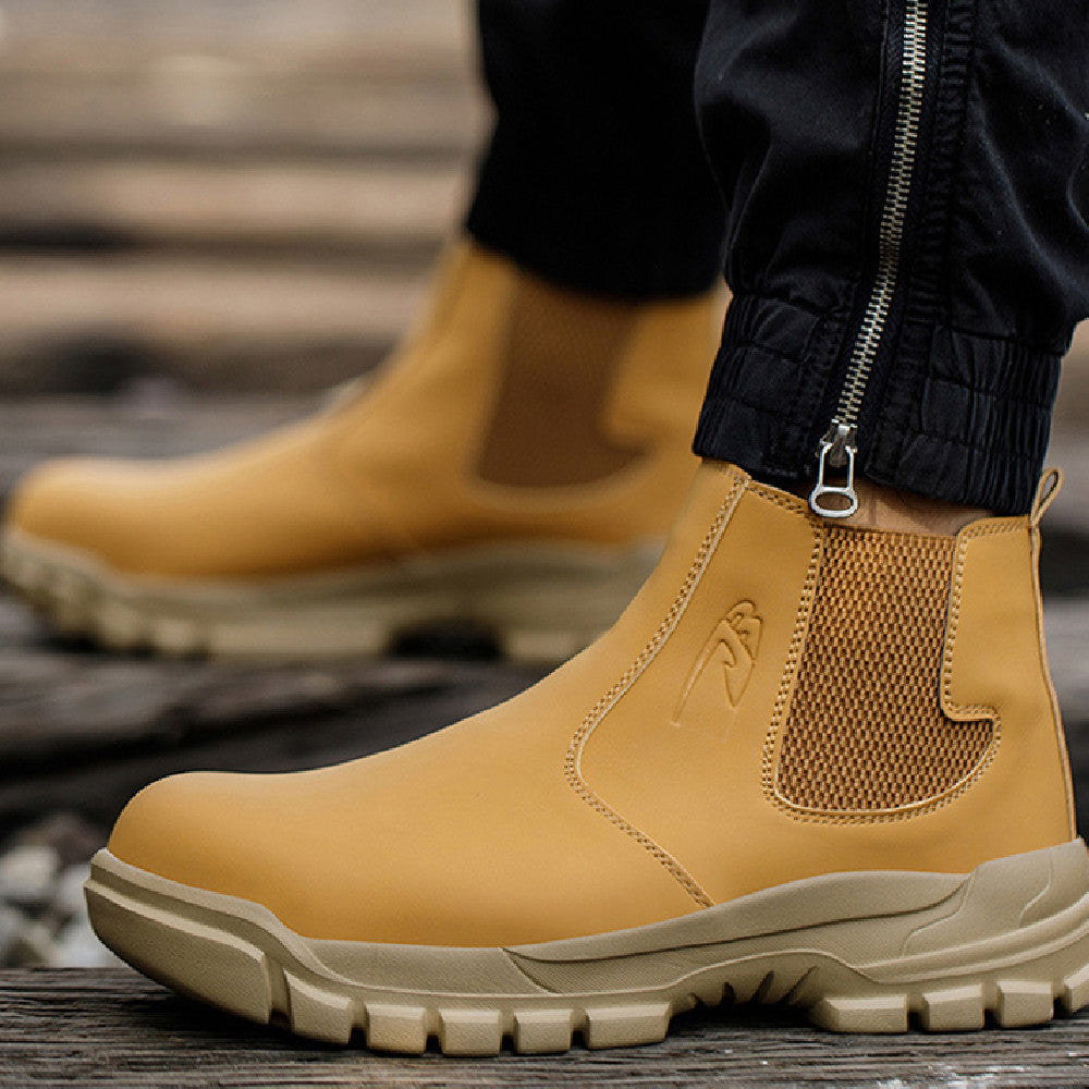 Anti-Smashing and Anti-Penetration Four Seasons Steel Toe Cap Waterproof Work Shoes