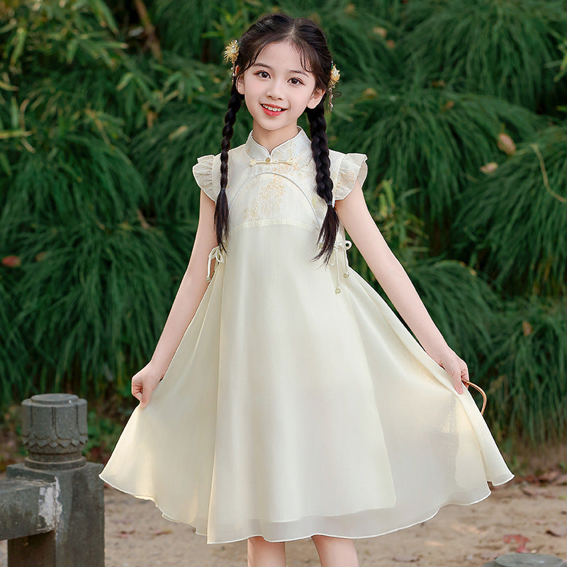 New Chinese-Style Cheongsam For Girls New Chinese-Style Hanfu Dress