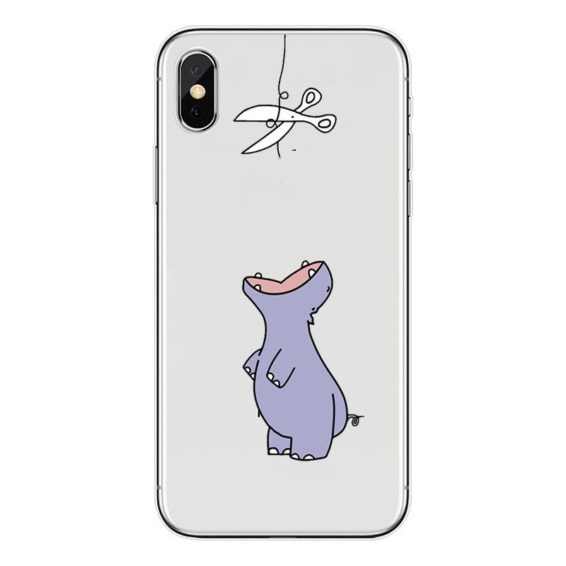 Creative Cartoon Transparent Printing Mobile Phone Soft Shell