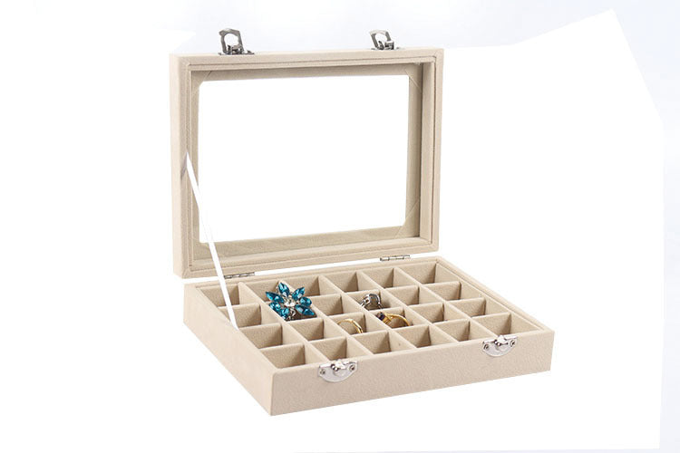 24 Grid Silver Pendant Jewelry Box With Velvet Surface