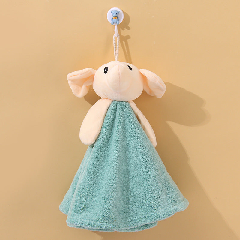 Coral Velvet Hanging Rabbit Towel