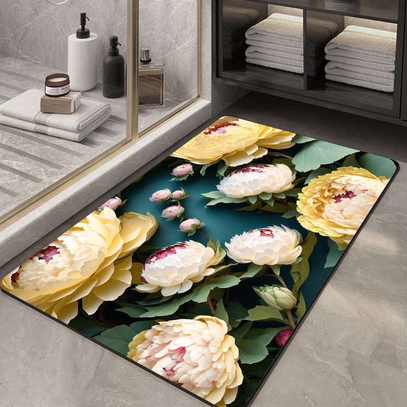 Soft Diatom Ooze Floor Bathroom Absorbent Bathroom Step Mat Quick-Drying Non-Slip Toilet Door Mat