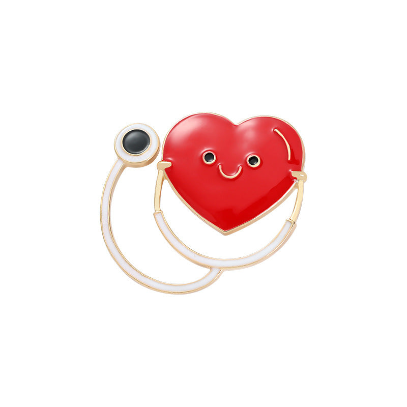 New Cartoon Creative Cartoon Heartbeat Shape Accessories Brooch