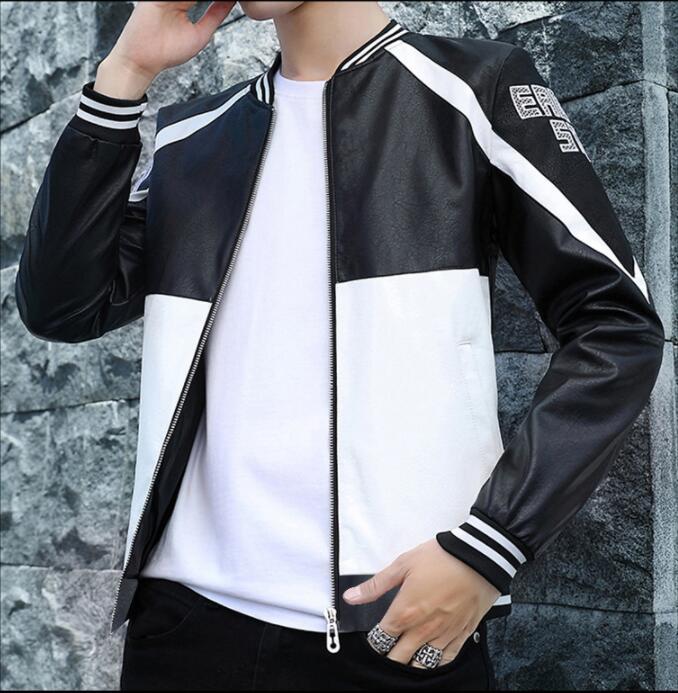 New Men's Casual PU Leather Youth Jacket