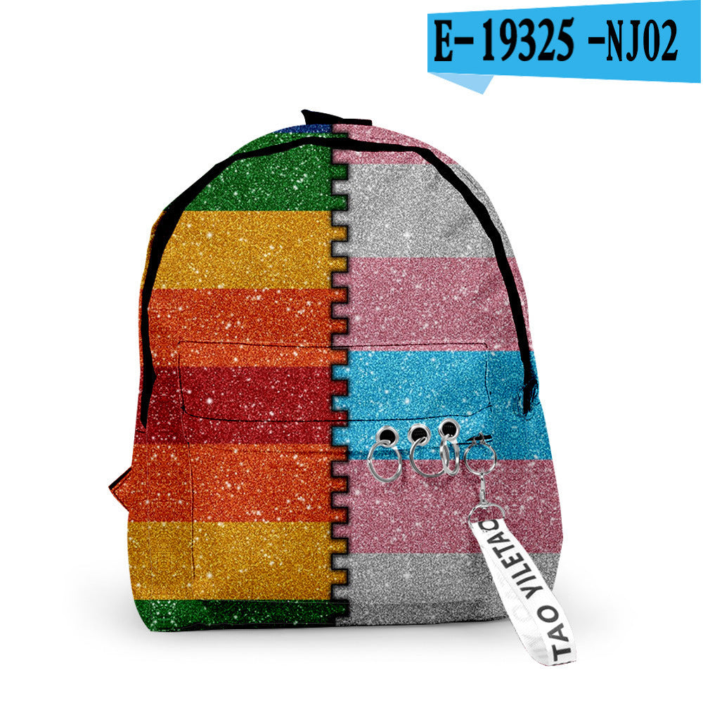 Men's And Women's Fashion Trend Student Daily 3D Digital Printing Backpack