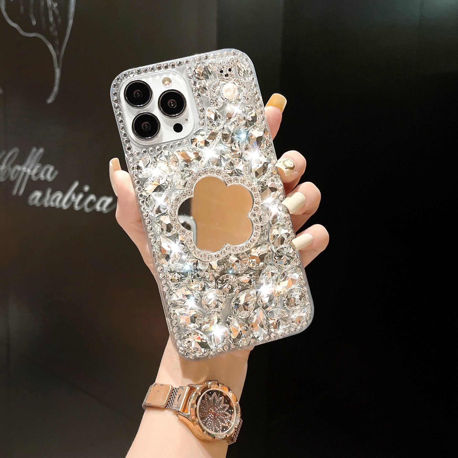 Mirror Bracket Rhinestone Mobile Phone Shell Diamond Protective Sleeve