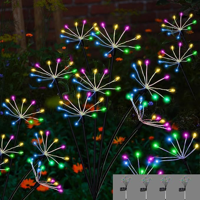 Solar Ground Copper Wire Fireworks Lighting Chain Garden Decoration Lawn Lamp