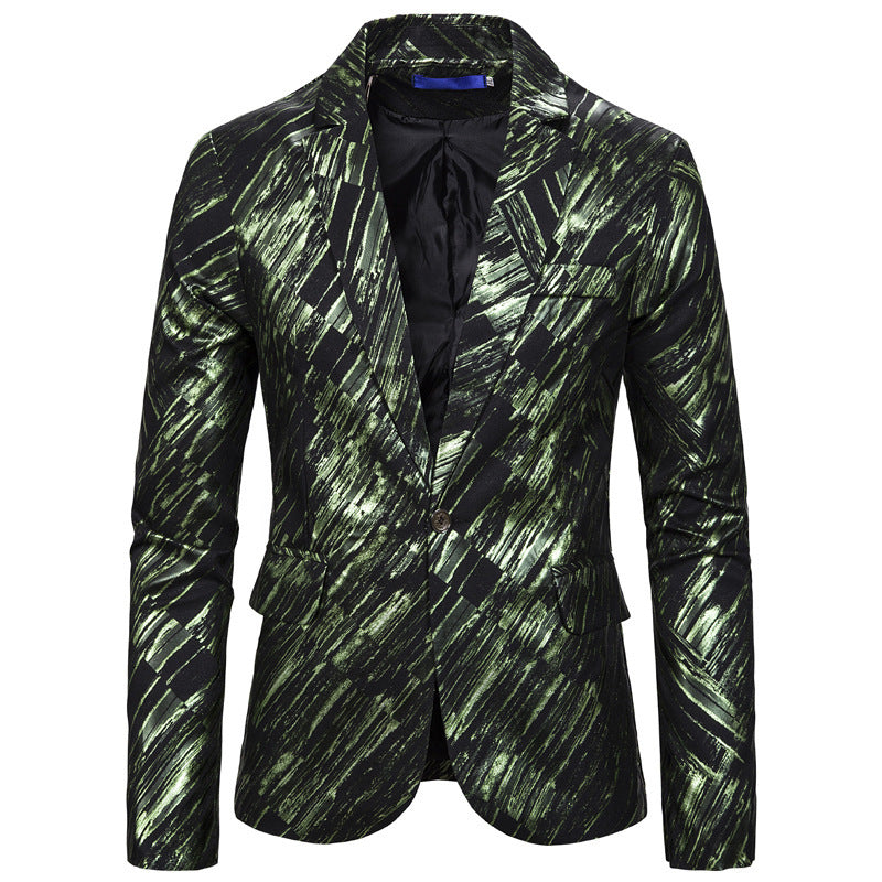 Fashion Print European Size Single-Breasted Men's Suits