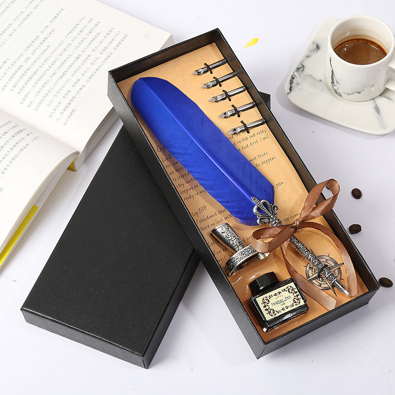 Shearing Crown Rod Feather Pen Set