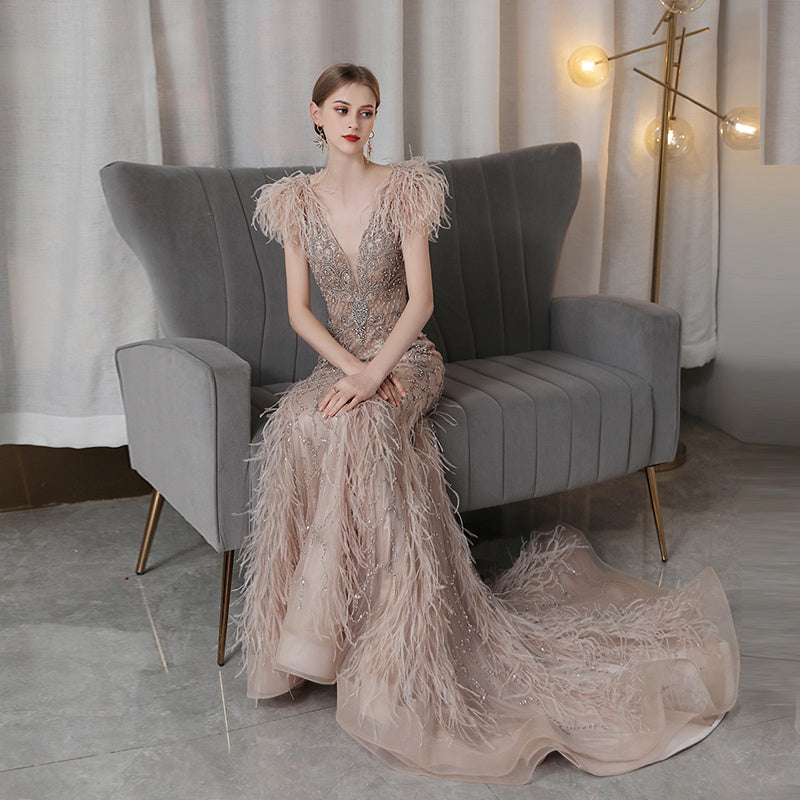 High-End Luxury Fishtail Evening Dress