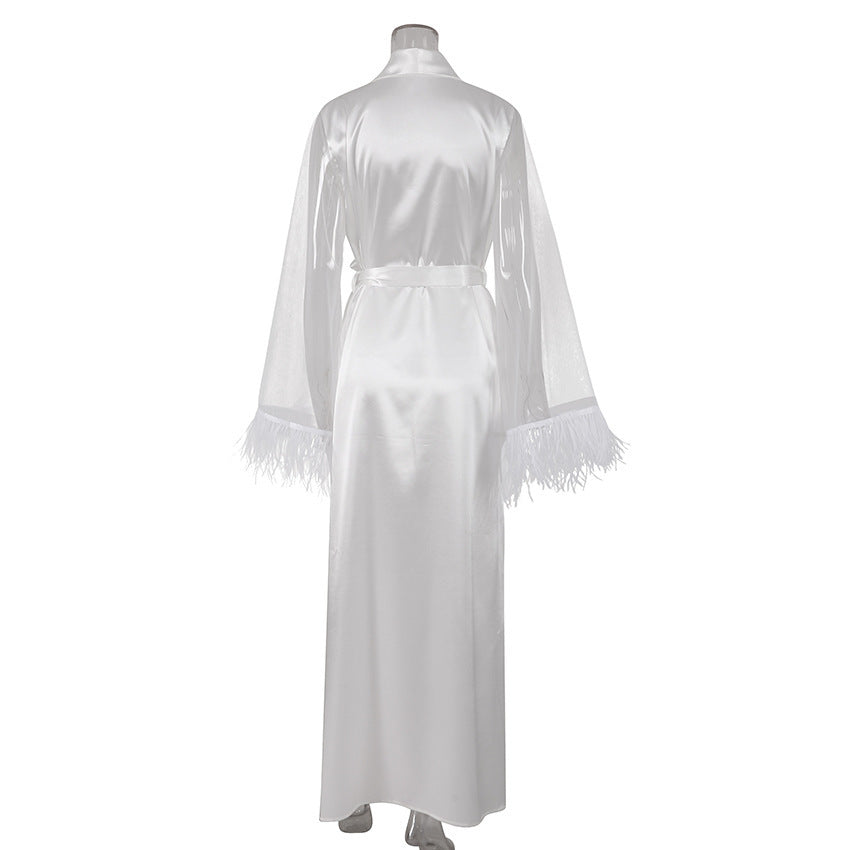 Women's Lace Feather Hollow Dress