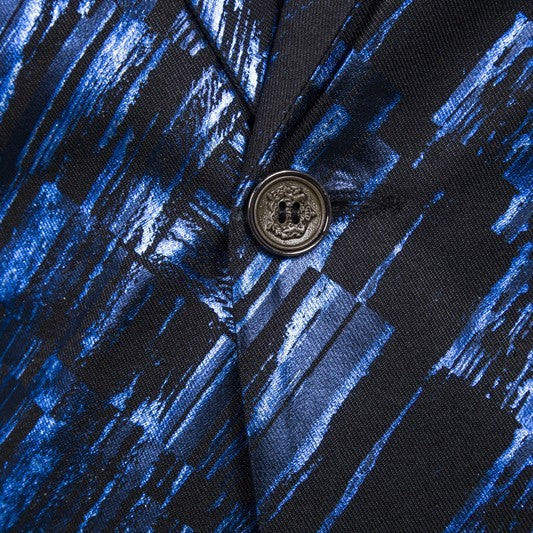 Fashion Print European Size Single-Breasted Men's Suits