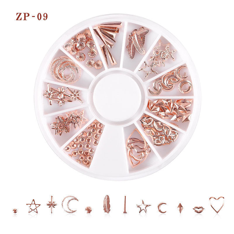 Nail Ornament Star Moon Rivet Hollow-Out Alloy Nails Decoration
