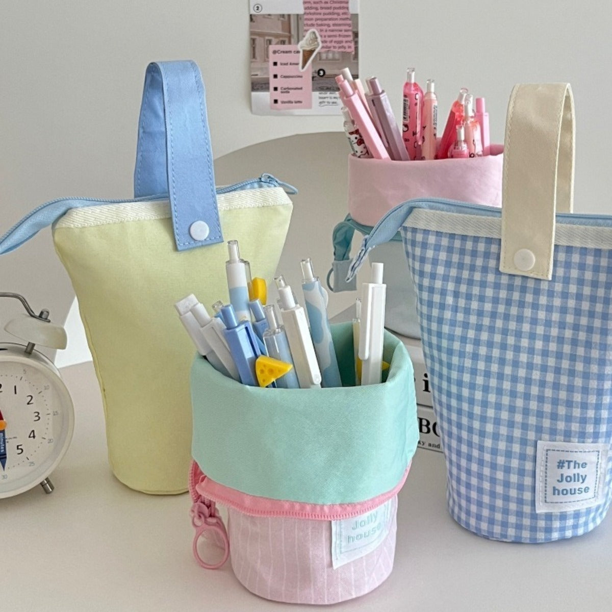 Foldable Standing Pencil Pen Case With Compartments Large Capacity Pencil Pouch Bag School Aesthetic Supplies For Girls Boys Adults