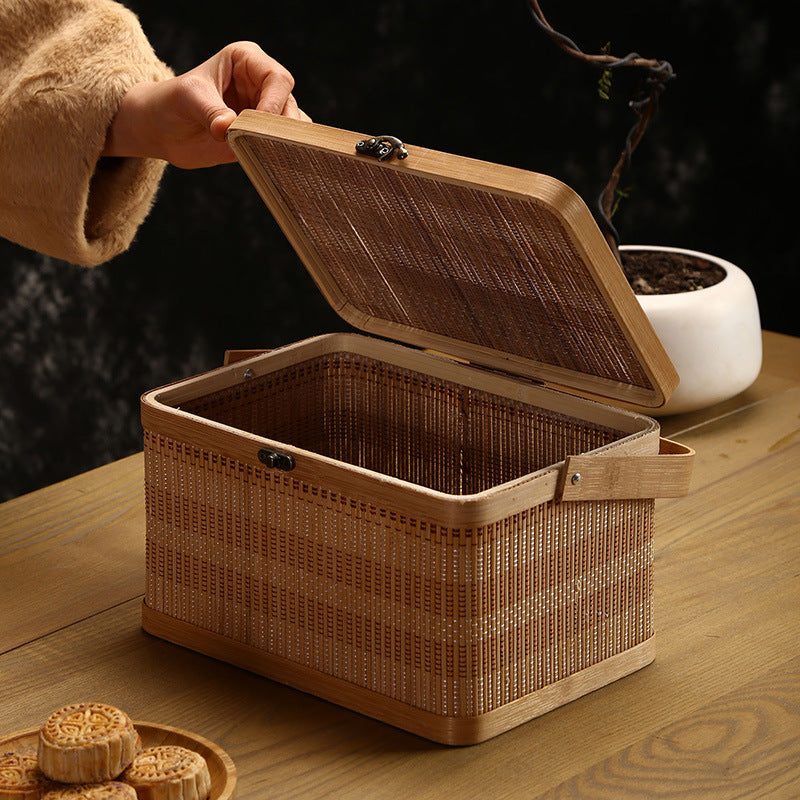 Bamboo Woven Retro Simple Shopping Basket