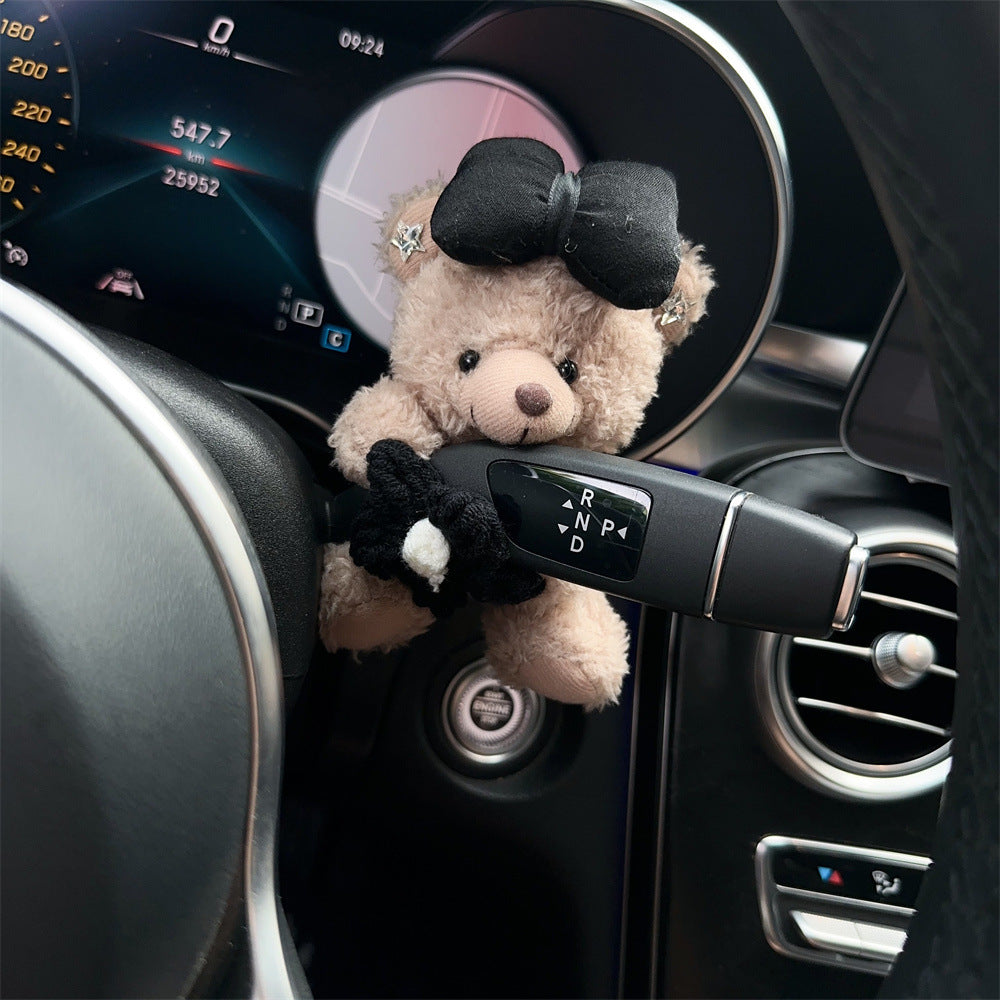 Creative Plush Teddy Bear Cartoon Doll For Car Gear Shift And Windshield Wipers