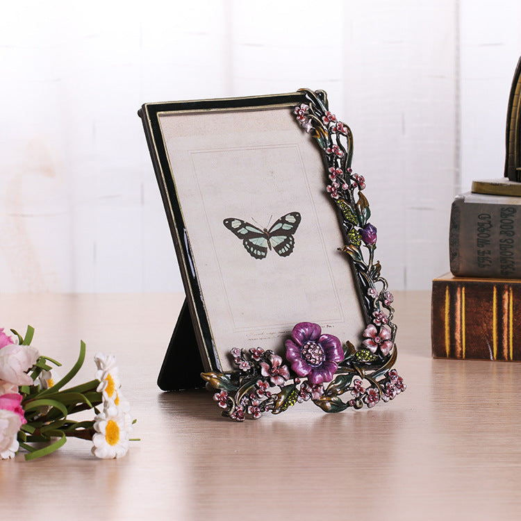 European Creative Enamel Metal Photo Frame