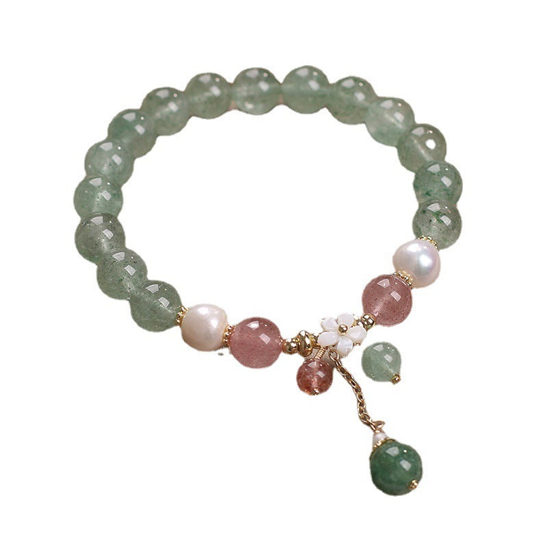 Natural Green Strawberry Quartz Bracelet