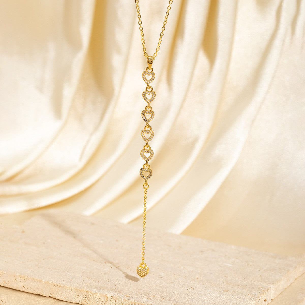Exquisite Long Necklace With Colorful Zirconia And Elegant Tassels