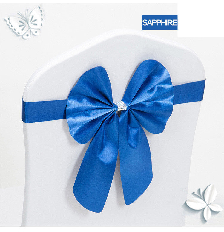 Hotel Wedding Free Elastic Chair Cover Bow Back Flower