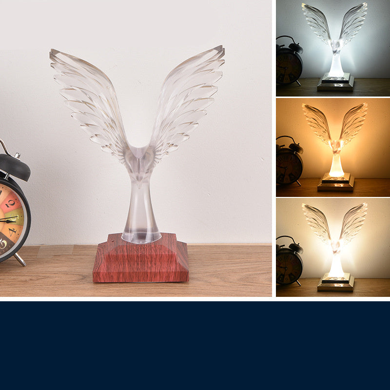 Crystal Eagle Desk Lamp Wireless Charging Touch Ambient Light
