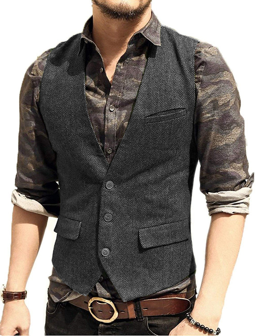 New Men's Groom Slim Casual Suit Vest
