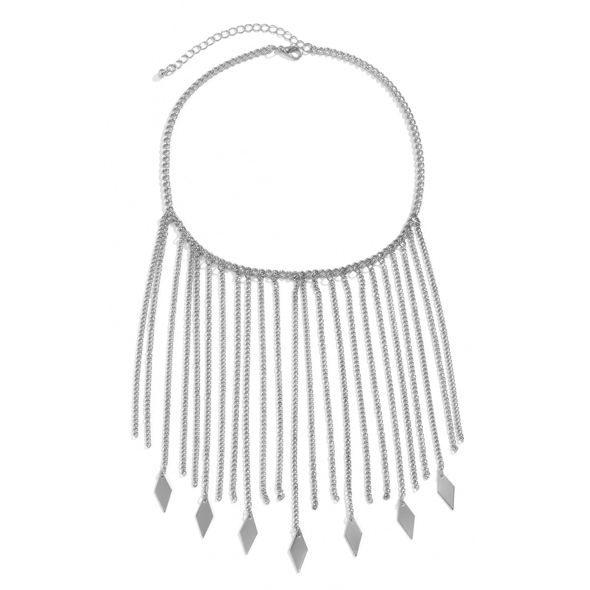Geometric Tassel Rhombus Sequin Exaggerated Necklace