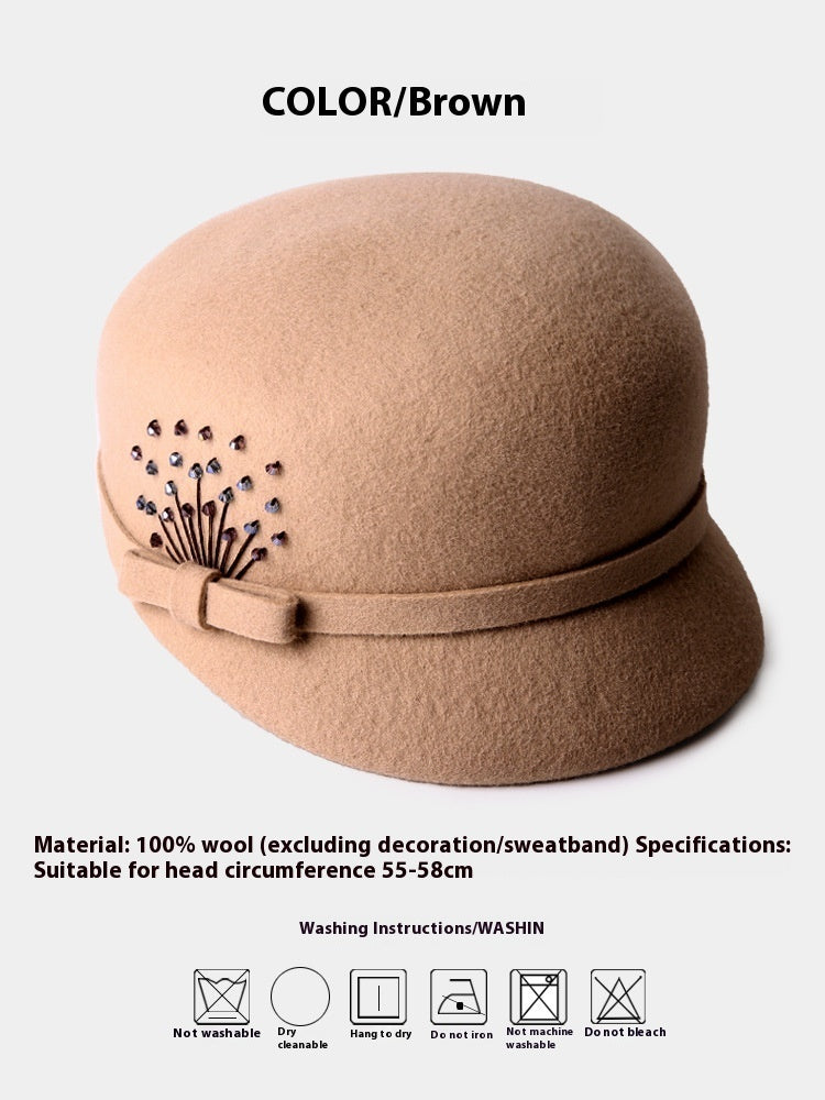 Wool Peaked Cap Casual Woolen Felt Hat