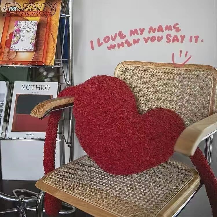 Love Heart Couch Pillow Back Cushion Plush Toy