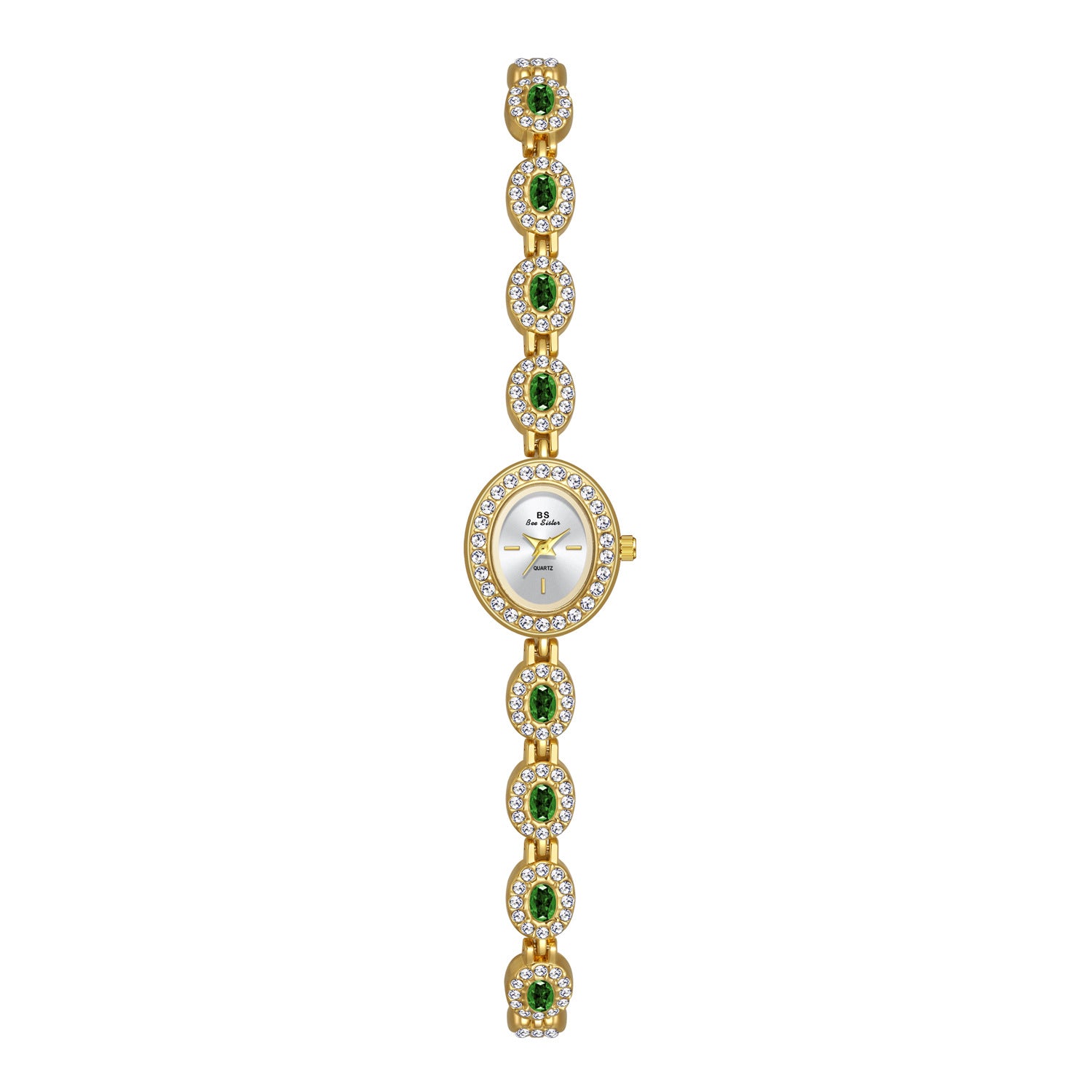 Mid-Ancient Fashion Oval Colored Gems Rainbow Light Luxury Watch
