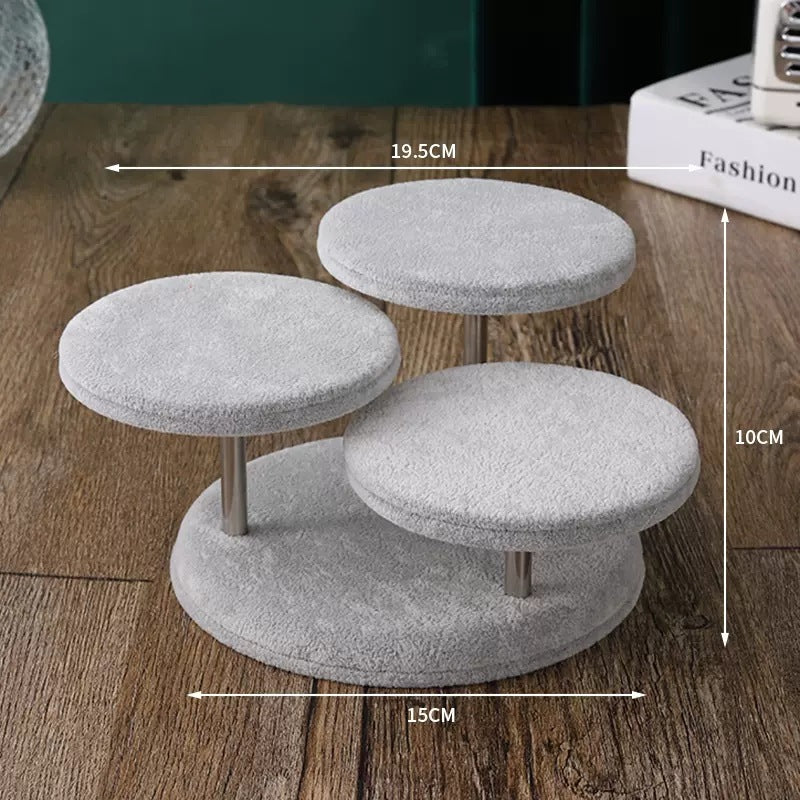 Three Disc Velvet Jewelry Cabinet