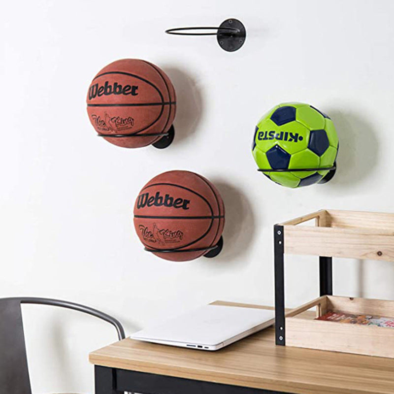 Wall-Mounted Basketball Storage Rack Frame Holder Household