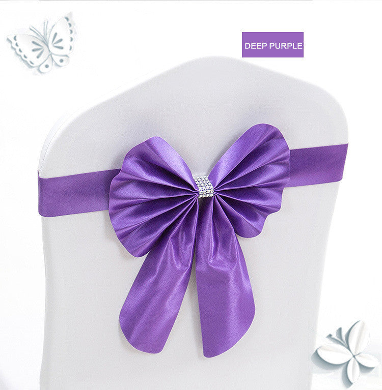 Hotel Wedding Free Elastic Chair Cover Bow Back Flower