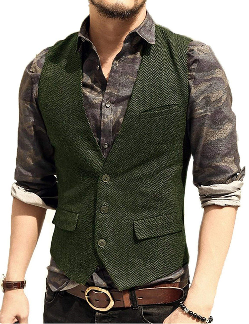 New Men's Groom Slim Casual Suit Vest