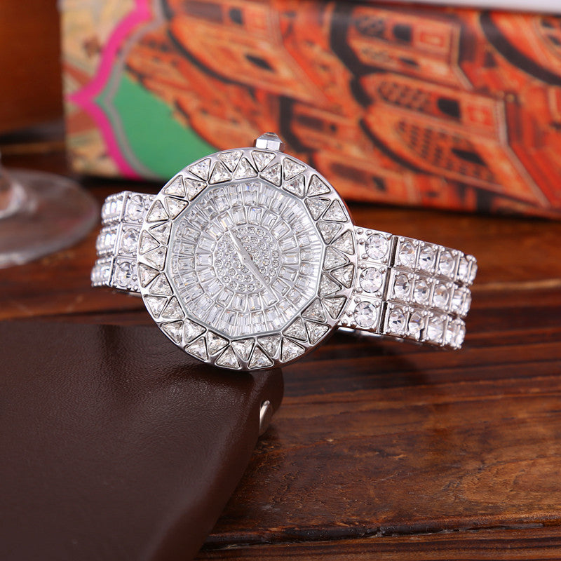 Diamond-Studded Rhinestone Quartz Full Drill Waterproof Fashion Watch