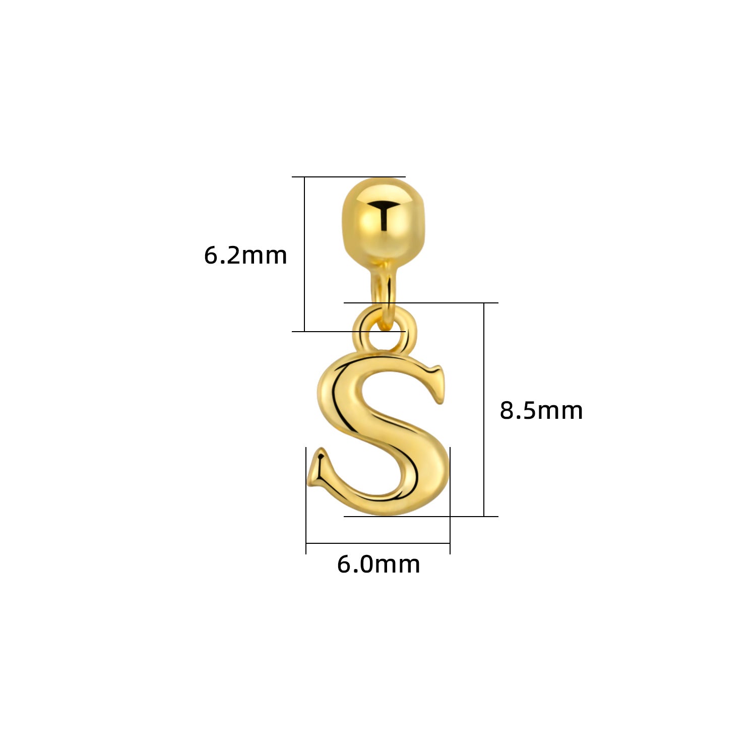 Smooth-Surface Jewelry Minimalist 26-Letter Alphabet Pendant