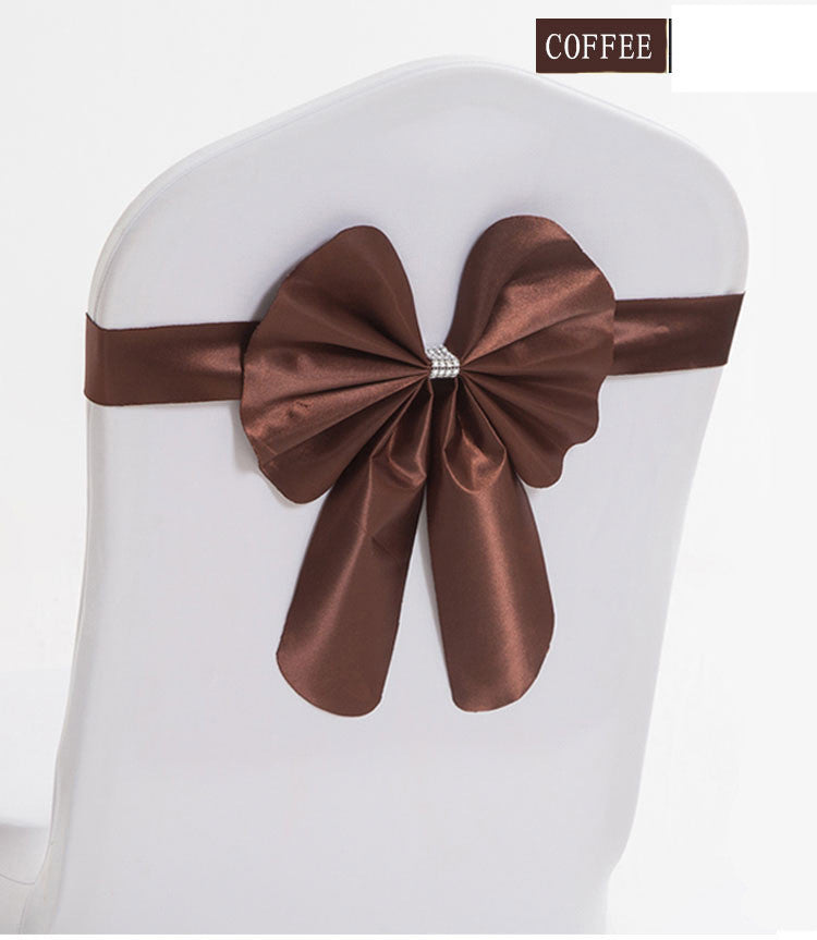 Hotel Wedding Free Elastic Chair Cover Bow Back Flower