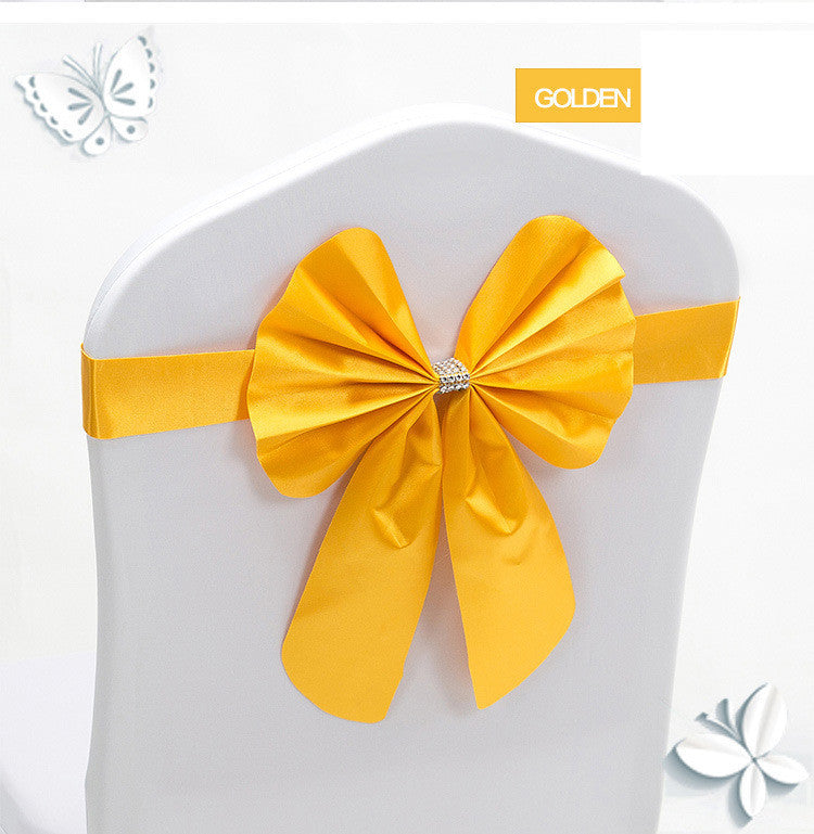 Hotel Wedding Free Elastic Chair Cover Bow Back Flower