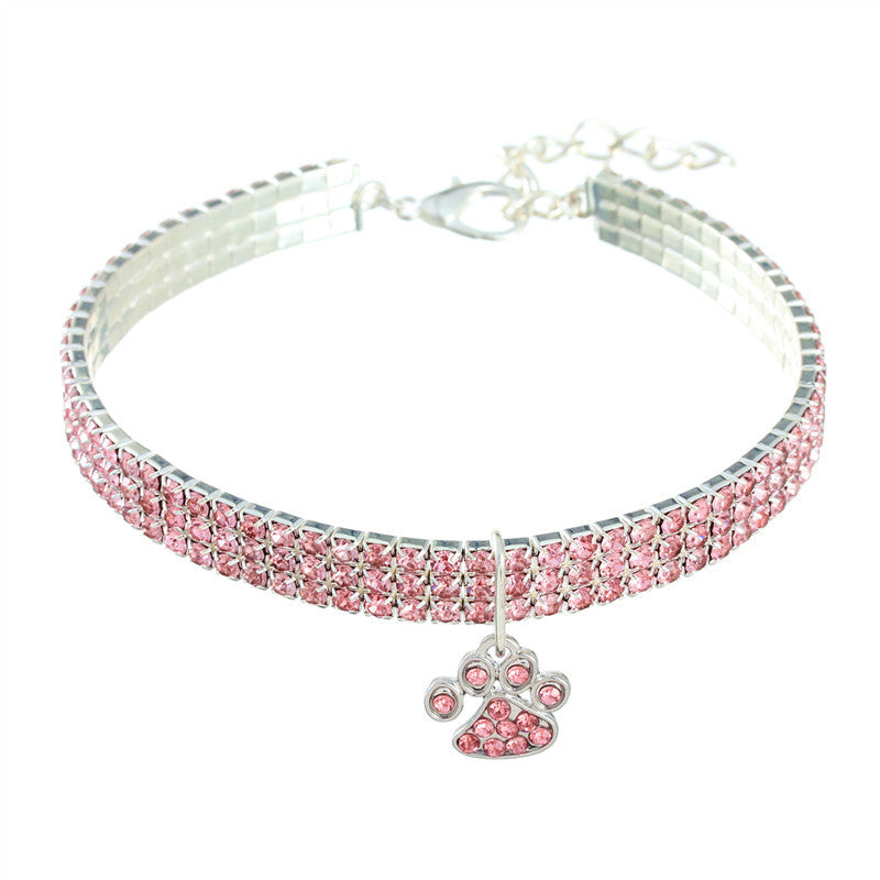 Pet Collar With Diamonds, Mixed-Color Cat And Dog Supplies, Cat Claws, Elastic Cat And Dog Necklace Jewelry