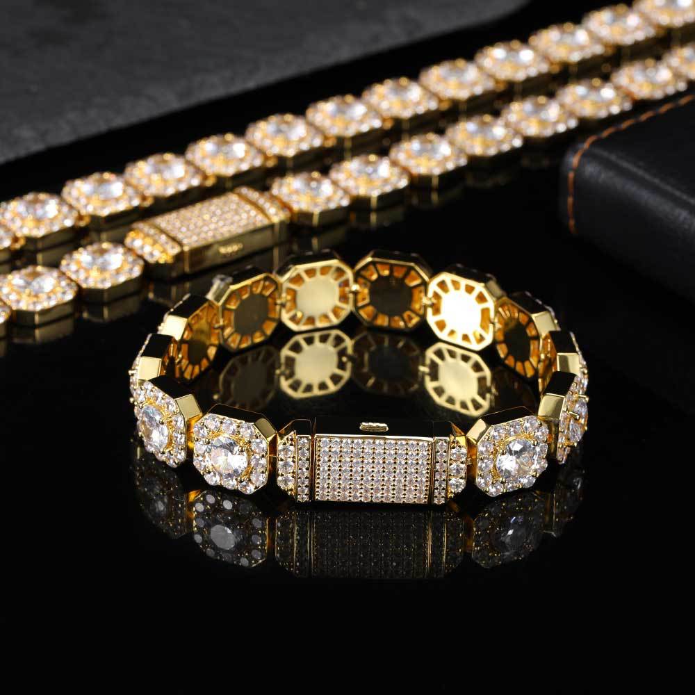 Men's Rock Candy Necklace Micro-Inlaid Zircon Bracelet