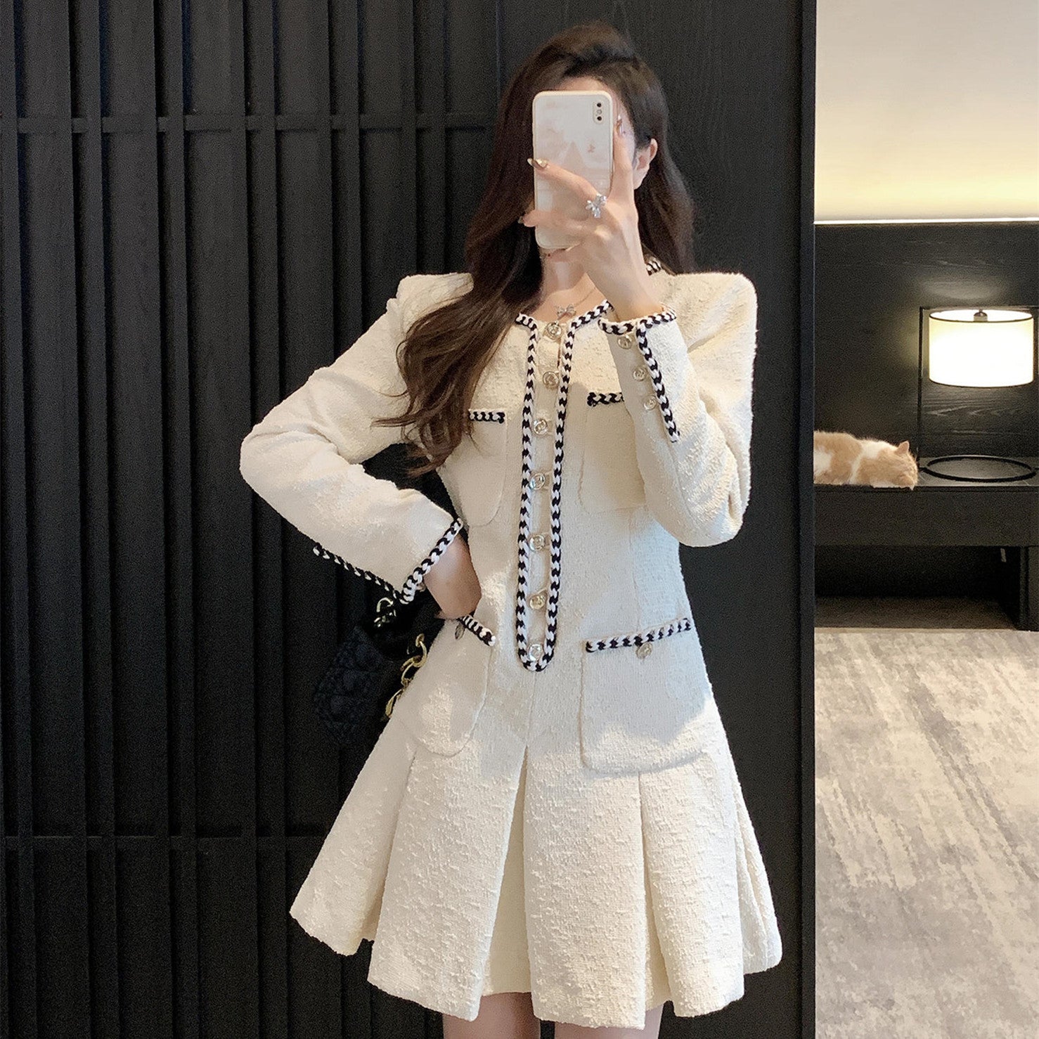 Women's French-Style Tweed Dress