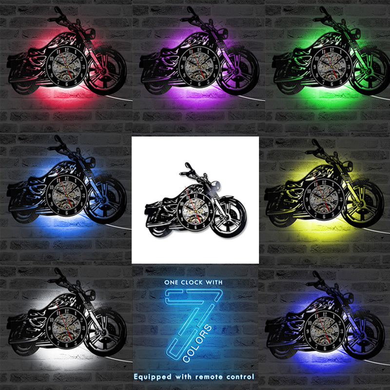 Creative 3D Classic Motorcycle Hollow Clock