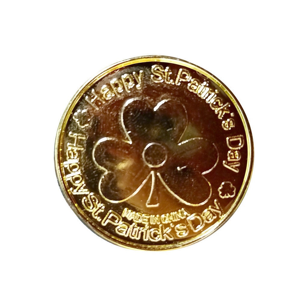 Irish Day St. Patrick's Day Clover Gold Green Plastic Toy Coin