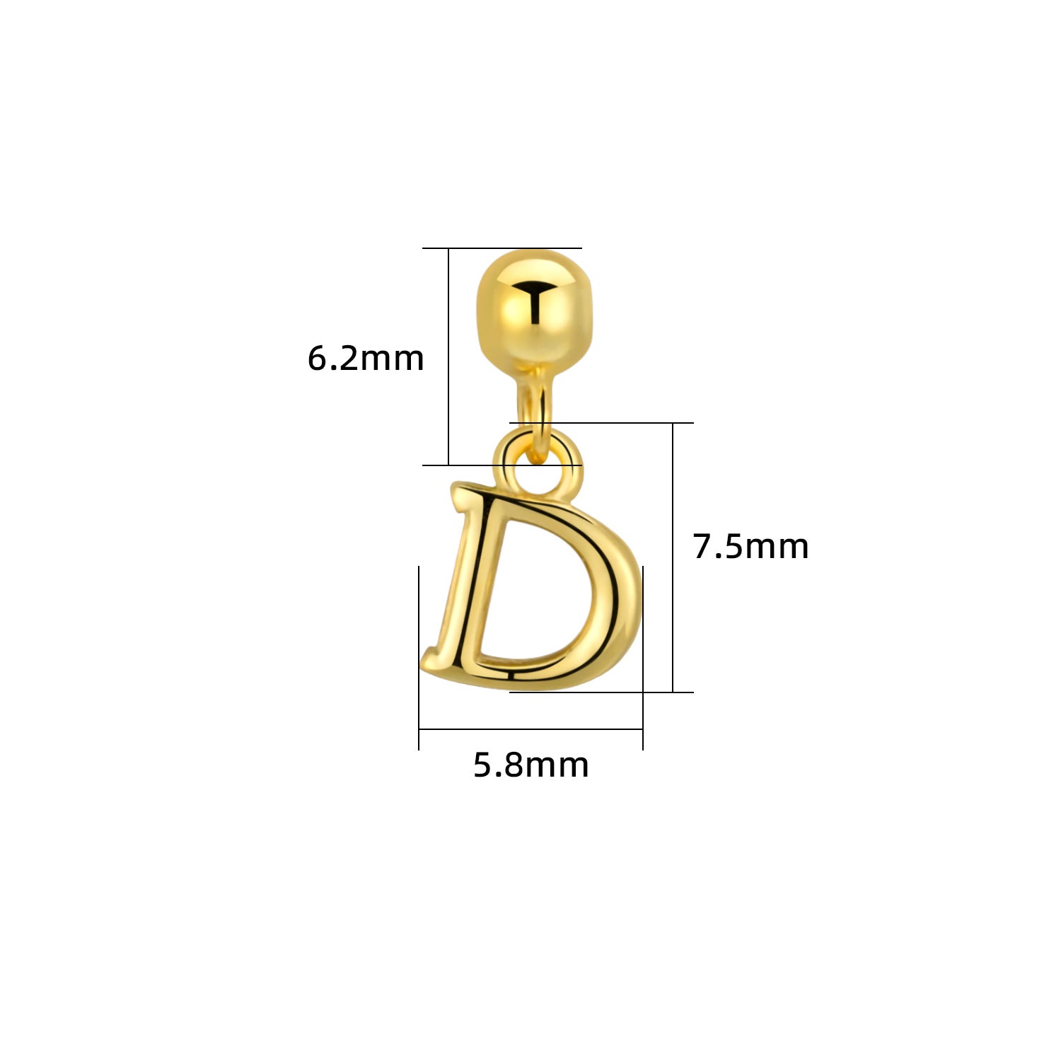 Smooth-Surface Jewelry Minimalist 26-Letter Alphabet Pendant