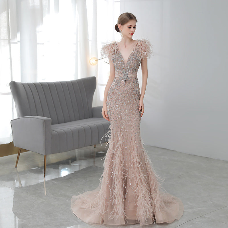 High-End Luxury Fishtail Evening Dress