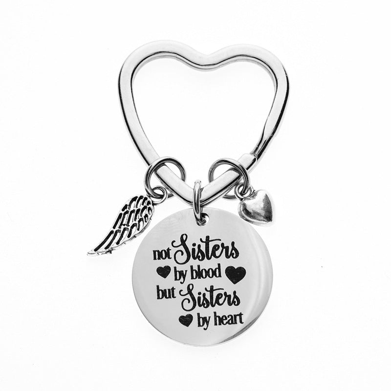 Not Sister By Blood Good Sisters Stainless Steel Key Ring