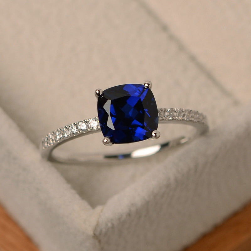 Zircon Micro Inlay White Gold Plated Ring