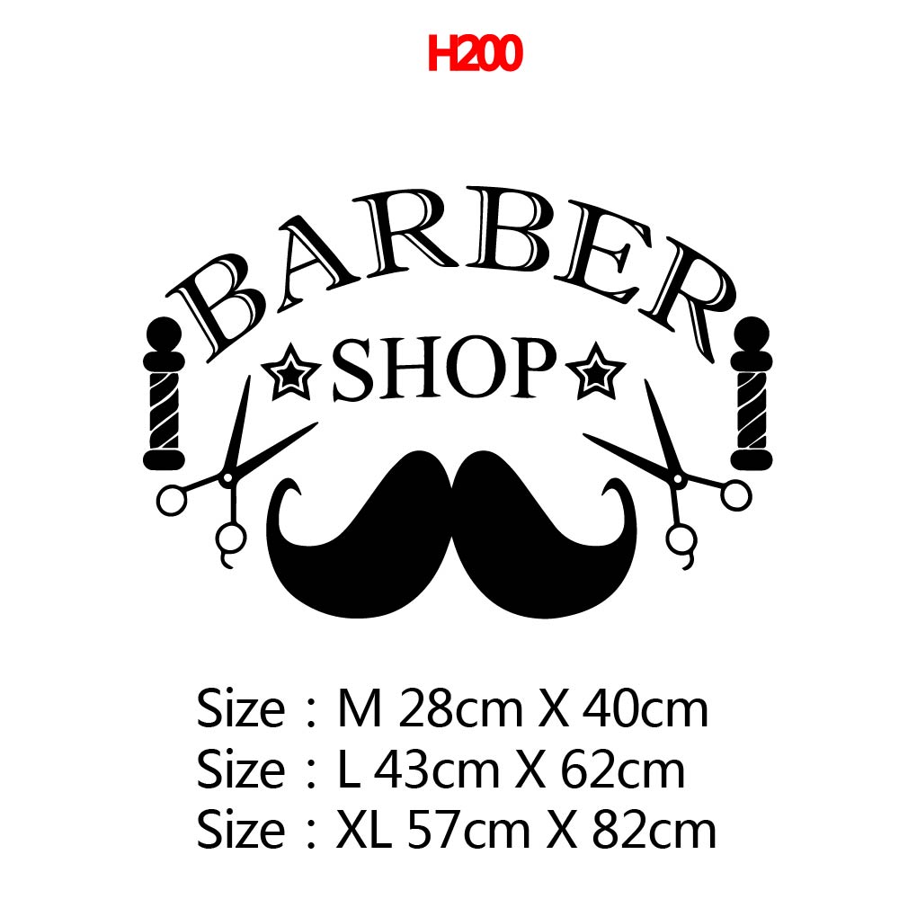 Beautification Decor Design Carved Black Pattern Barber Shop Window Stickers