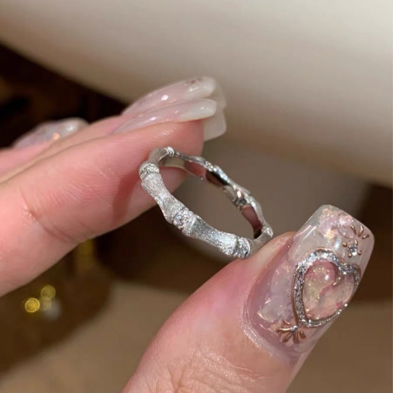 Antique Zircon Brushed Ring Female Retro Minority